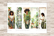 Plant Bookmarks | Bookworm Gift, a Person Illustration by GlamArtZhanna (Thumbnail 2 of 3)
