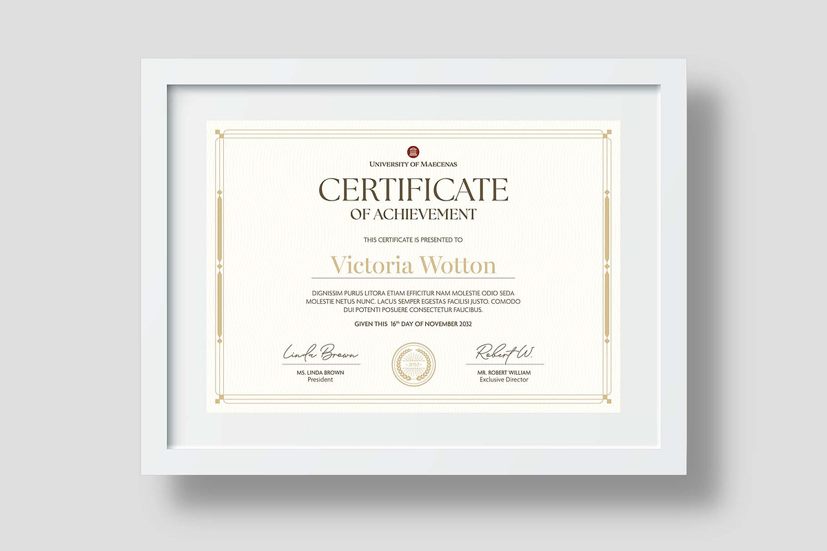 Elegant Certificate Template, a Stationery Template by BrandPacks (Photo 2 of 4)