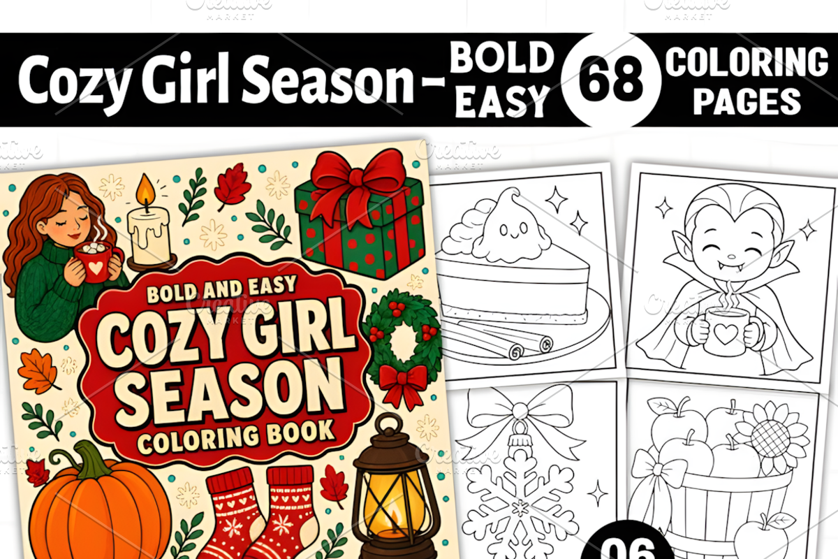 Cozy Girl Season Coloring Book, a Seasonal Illustration by Coco Bloom (Photo 1 of 3)