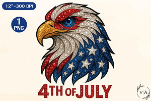 American Patriotic Eagle 4th of July, an Illustration by Craft Nest