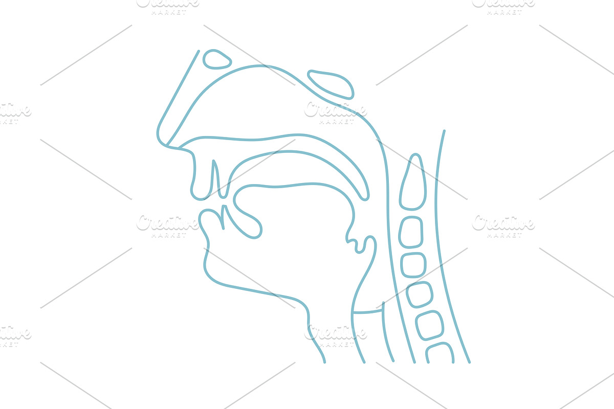 Human Throat Anatomy Line Icon, an Illustration by Ilia Design