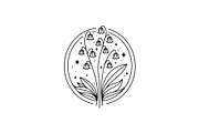 Lily of the Valley Line Logo, a Branding & Logo Template by Buqancreative (Thumbnail 1 of 4)