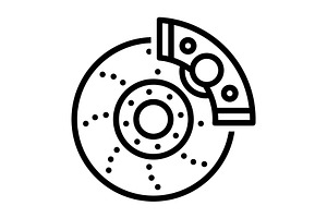 Brake disc black icon, an Outline Icon by Creative priyanka