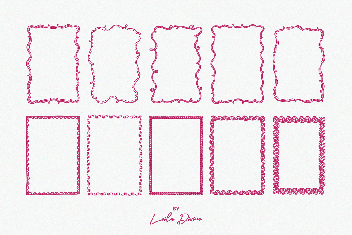 Elegant Hand Drawn Frames & Clip Art, an Object Graphic by Leila Divine (Photo 6 of 17)