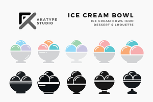 Ice Cream Bowl Icon Vector, an Icon by Akatype Studio