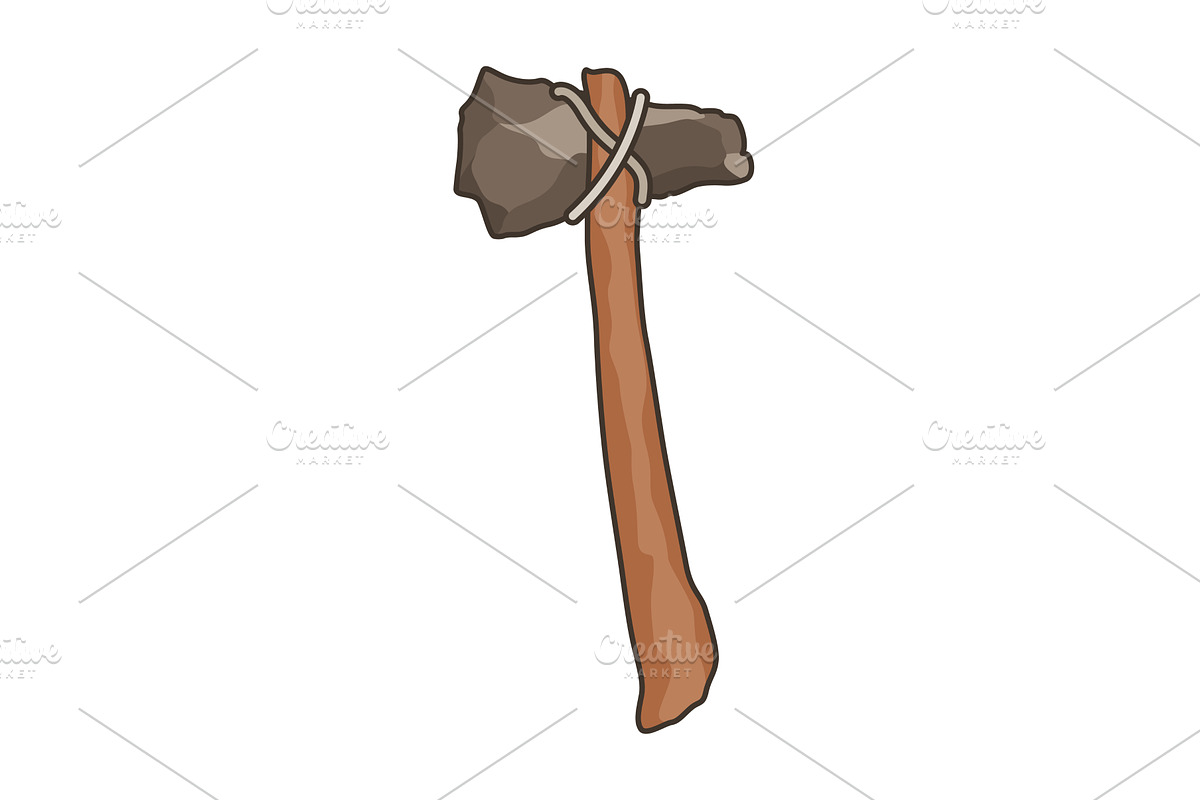 Prehistoric stone axe, stone age, an Object Illustration by the8monkey