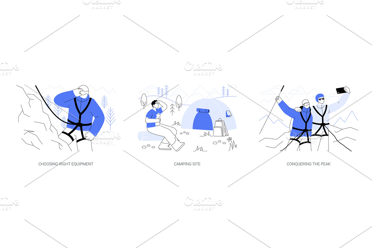 Mountaineering isolated cartoon, a Person Illustration by Visual Generation