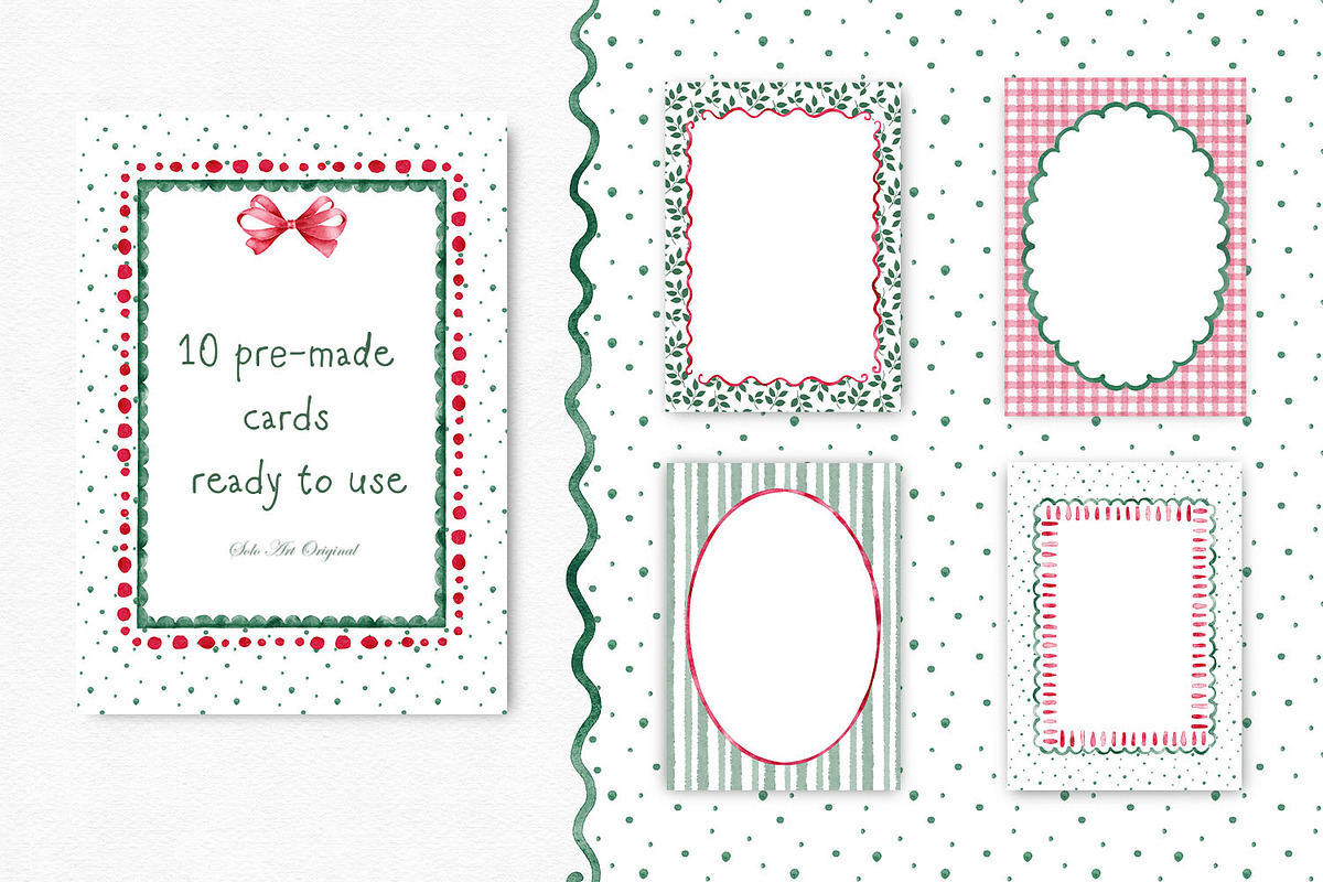 Watercolor Christmas Frames Clipart, an Object Graphic by Solo Art Original (Photo 4 of 9)