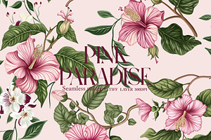 Pink Paradise Seamless Pattern Flora