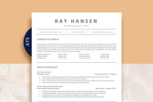 ATS Resume Word, Pages, Google Docs, a Resume Template by VictoriousVita