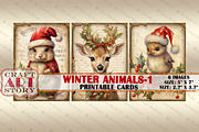 Vintage Christmas animals-1 picture, an Animal Illustration by CraftArtStory (Thumbnail 3 of 4)