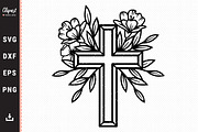 Flower Cross SVG, Faith Cross SVG, an Object Graphic by ClipartMuchLove (Thumbnail 1 of 6)
