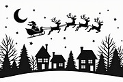 Christmas Night Silhouette Set, an Illustration by BIPLOB EXPERT (Thumbnail 6 of 21)