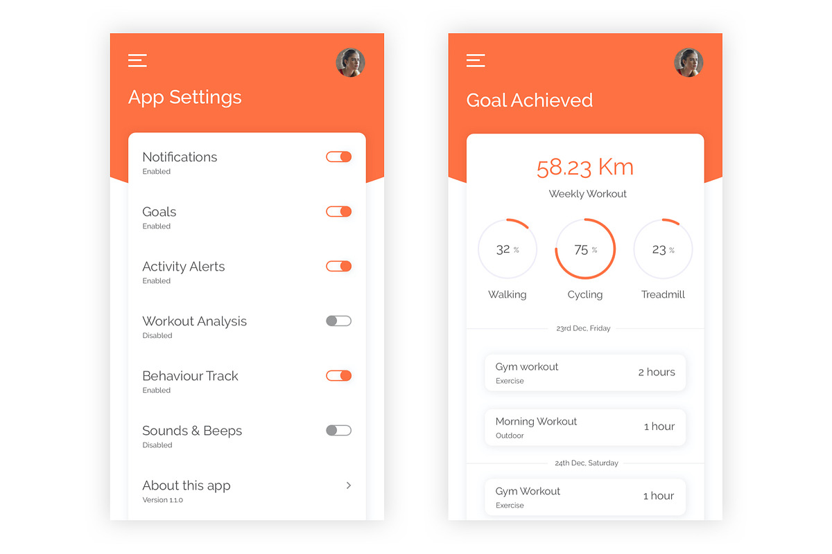FitOn Fitness Sketch App, an UI Kit Template by themelove (Photo 3 of 9)