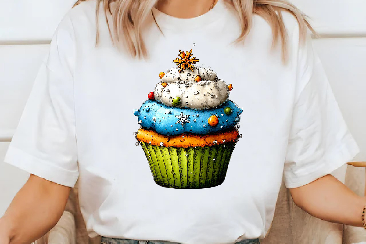 Whimsical Christmas cupcake Clipart, a Seasonal Illustration by Designworld (Photo 7 of 10)