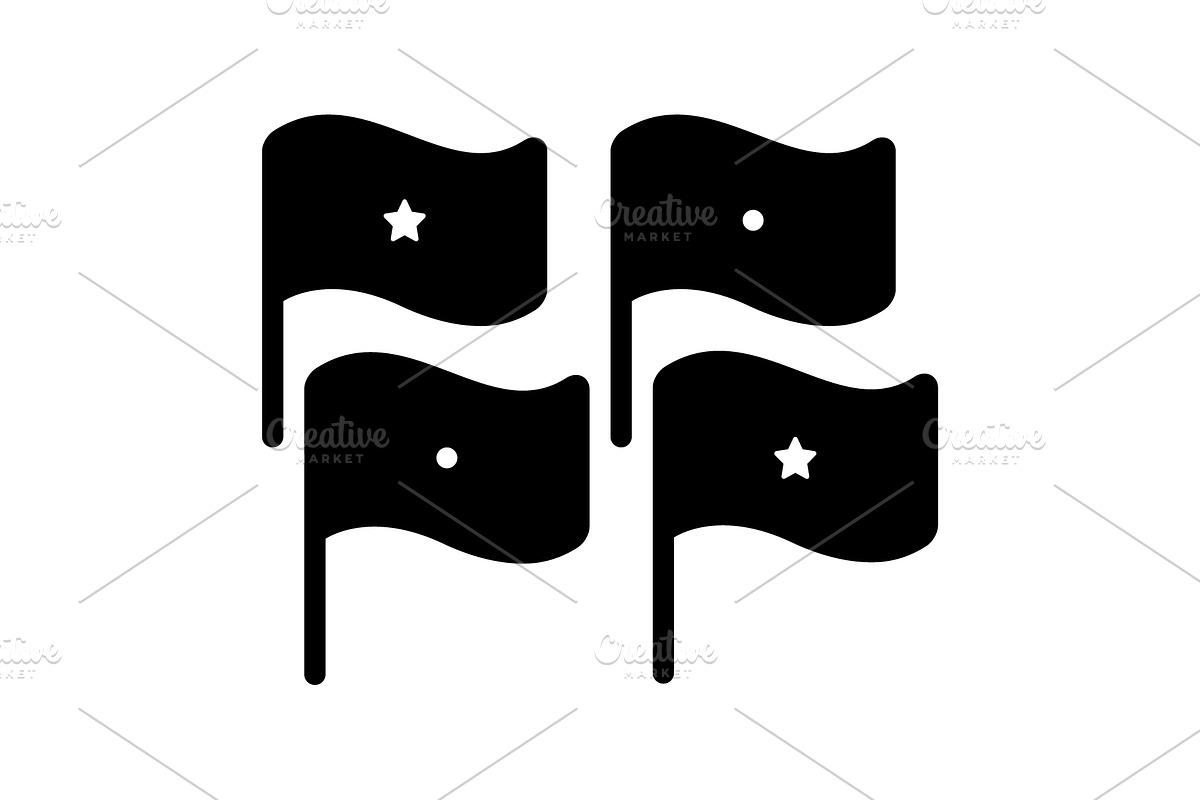 Flags banner solid icon, a Solid Icon by Creative priyanka
