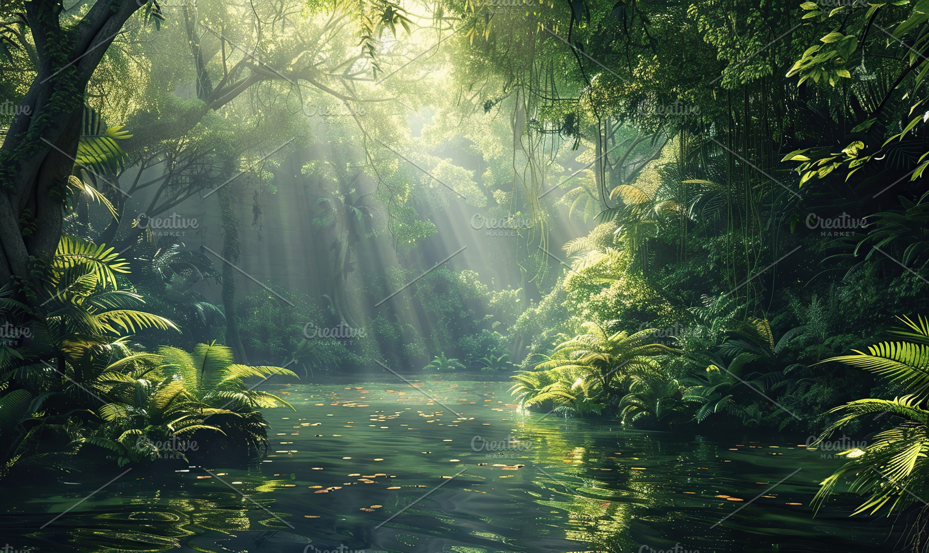 Green tree forest in jungle, a Nature Photo by AlyaAnd
