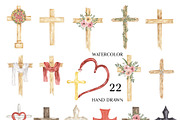 Watercolor Cross Collection, a Decorative Illustration by MayaNavits (Thumbnail 3 of 7)