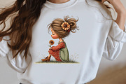 Whimsical Sunflower Girl Clipart, an Illustration by Designworld (Thumbnail 8 of 8)