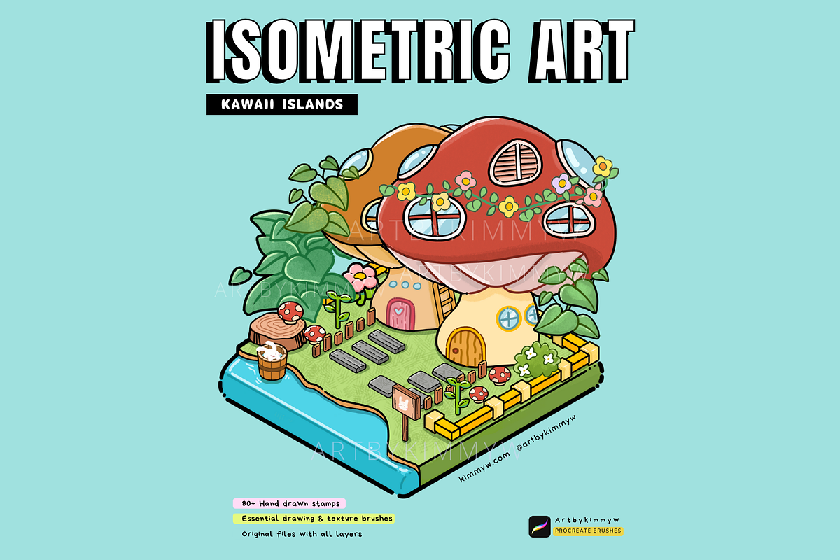 Procreate Isometric Islands Pack, a Brush Add-On by Artbykimmyw (Photo 4 of 10)