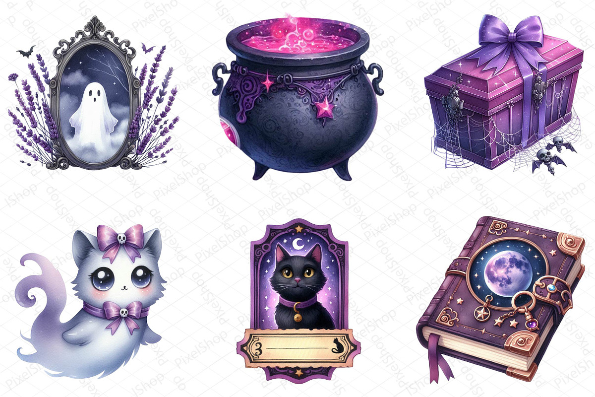 Purple Halloween Clipart, an Illustration by DreamPrint404 (Photo 4 of 5)