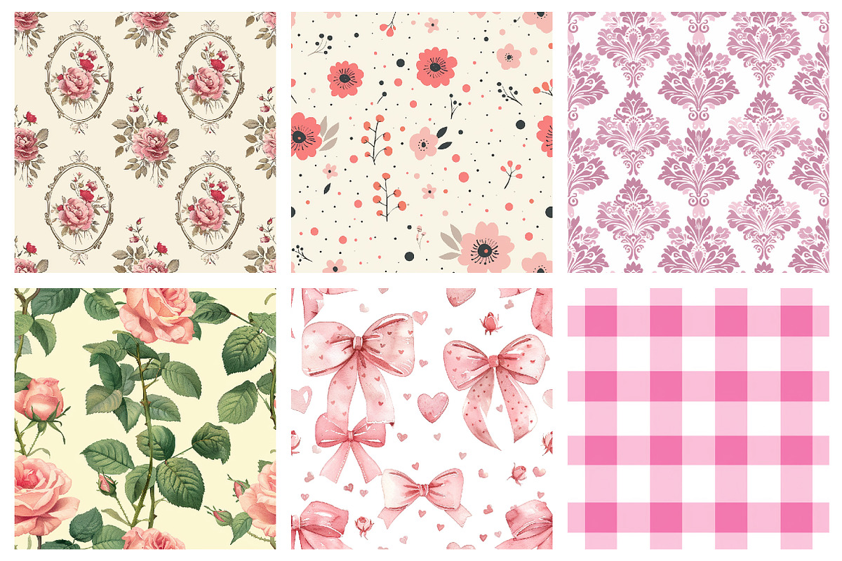 Coquette Seamless Patterns, an Illustration by DreamArtGraphic (Photo 4 of 5)