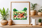 Watercolor Picnic Basket Sublimation, a Seasonal Illustration by Craft Nest (Thumbnail 4 of 5)