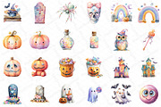 Pastel Halloween Clipart Watercolor, an Illustration by DreamPrint404 (Thumbnail 3 of 5)