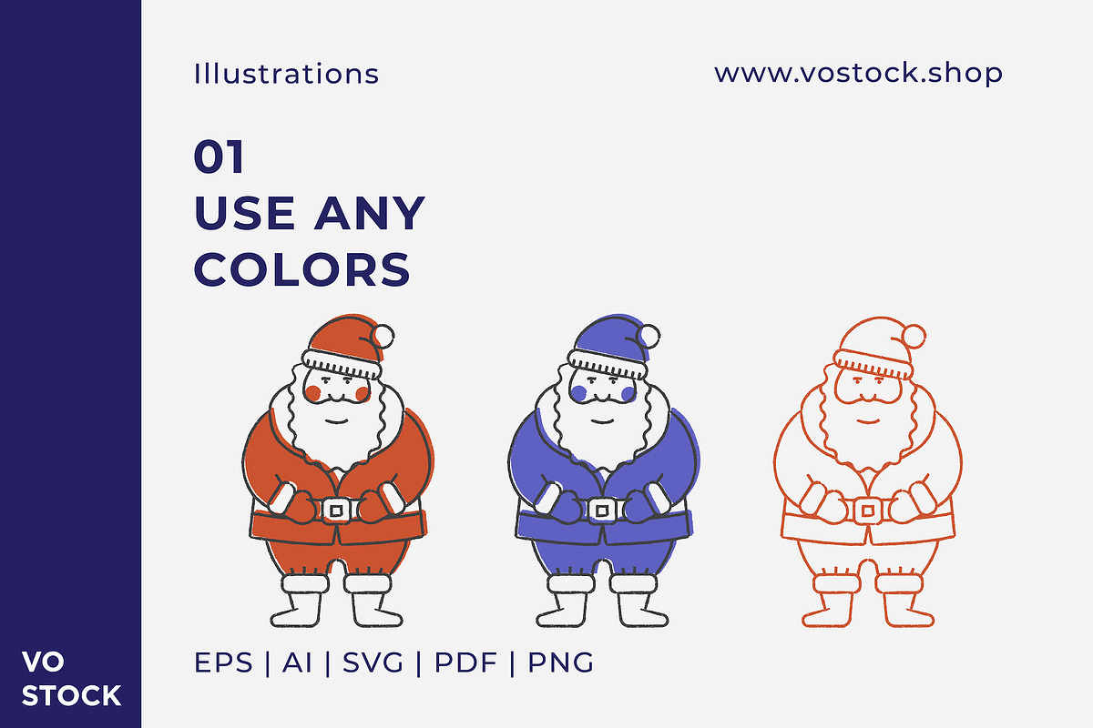 Christmas Characters Set, an Animal Illustration by vo.stock (Photo 2 of 5)