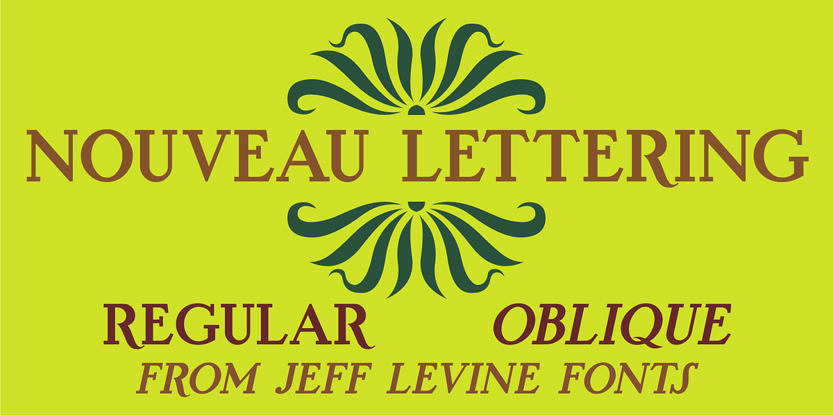 Nouveau Lettering JNL, a Slab Serif Font by Jeff Levine Fonts