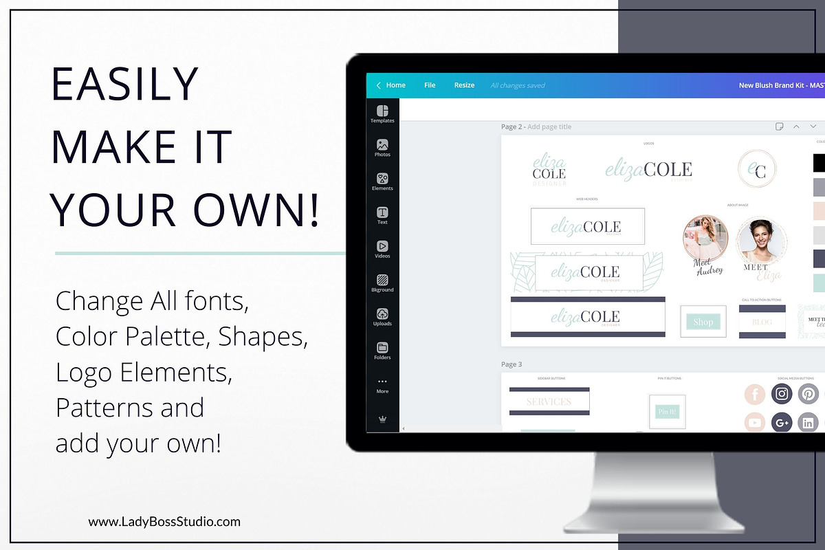 Website Branding Kit Canva + PSD, a Branding & Logo Template by Lady Boss Studio (Photo 4 of 4)