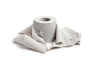 Single toilet paper, a Photo by saiko3p