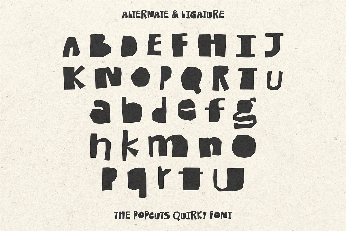 The Popcuts – A Quirky Cutout Font, a Handwritten Font by Get Studio (Photo 7 of 8)