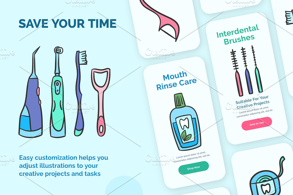 Oral Hygiene Care Tools Set, an Object Graphic by 35lab (Photo 6 of 6)