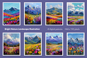 Bright Nature Landscape Illustration, a Decorative Illustration by Housui Patterns (Thumbnail 2 of 12)