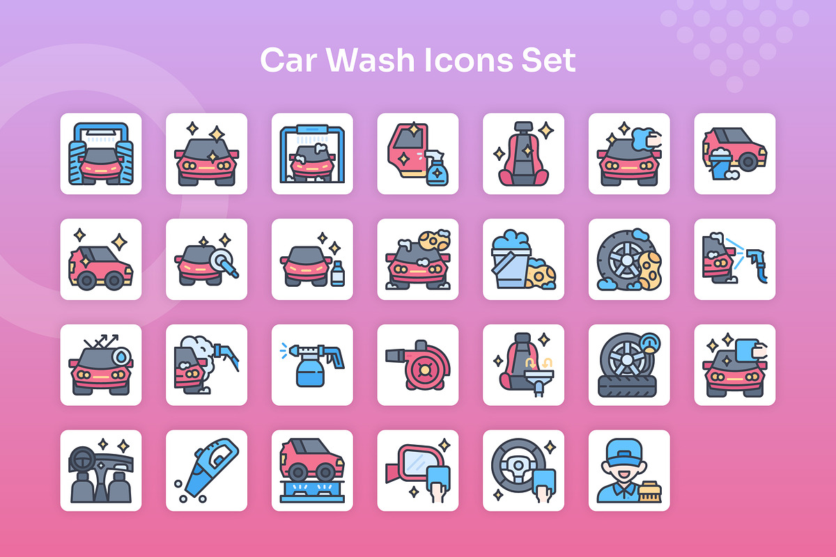 Car Wash Icons Set - Filled Line, an Icon by Kmg Design (Photo 2 of 2)