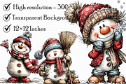 Quirky Snowman Boy Clipart, an Illustration by Libby Wishes (Thumbnail 4 of 6)