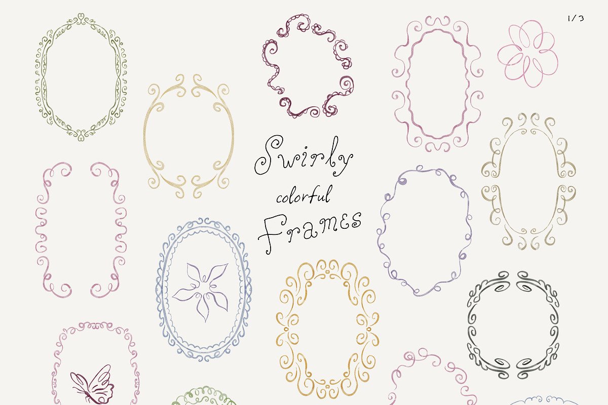 Hand-Drawn Swirly Whimsical Frames, a Decorative Illustration by SunnyAfternoons (Photo 4 of 15)