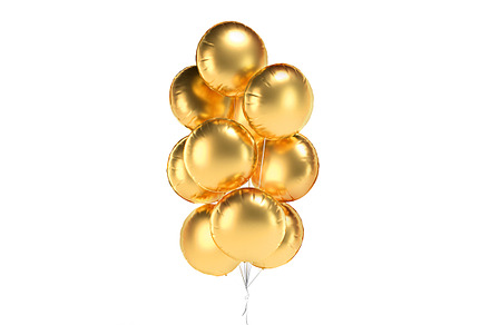 Gold Round Balloon Bouquet 3D Model, an Object 3D Model by rebrandy