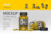 Clear Pills Bottle Mockup Set, a Packaging Mockup by Country4k (Thumbnail 1 of 4)