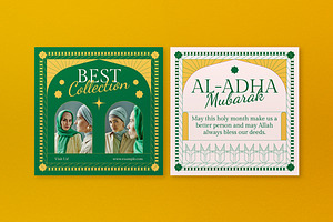 Green Art Deco Eid Al Adha Banner