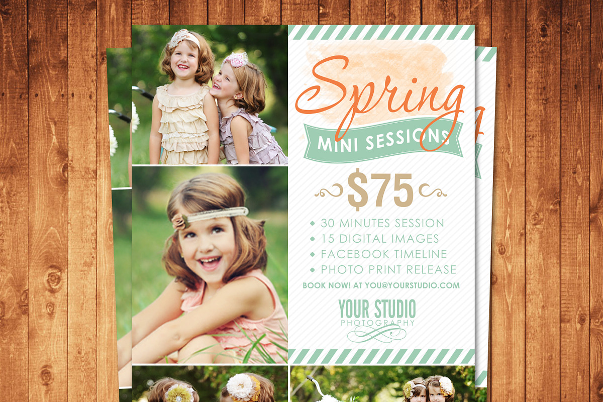 Spring Mini Sessions PSD Template, a Flyer Template by DonyDesigns