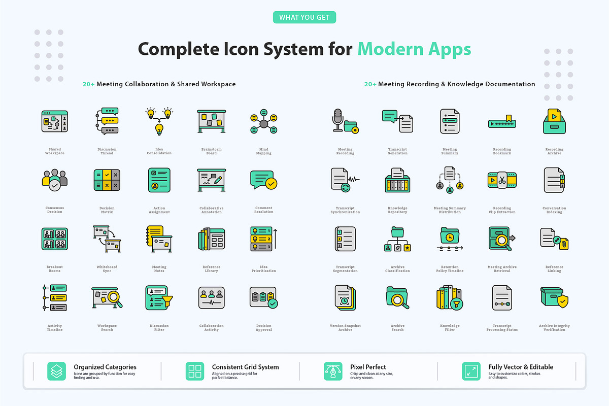 Meeting & Conference Icons, an Outline Icon by vexper (Photo 3 of 7)