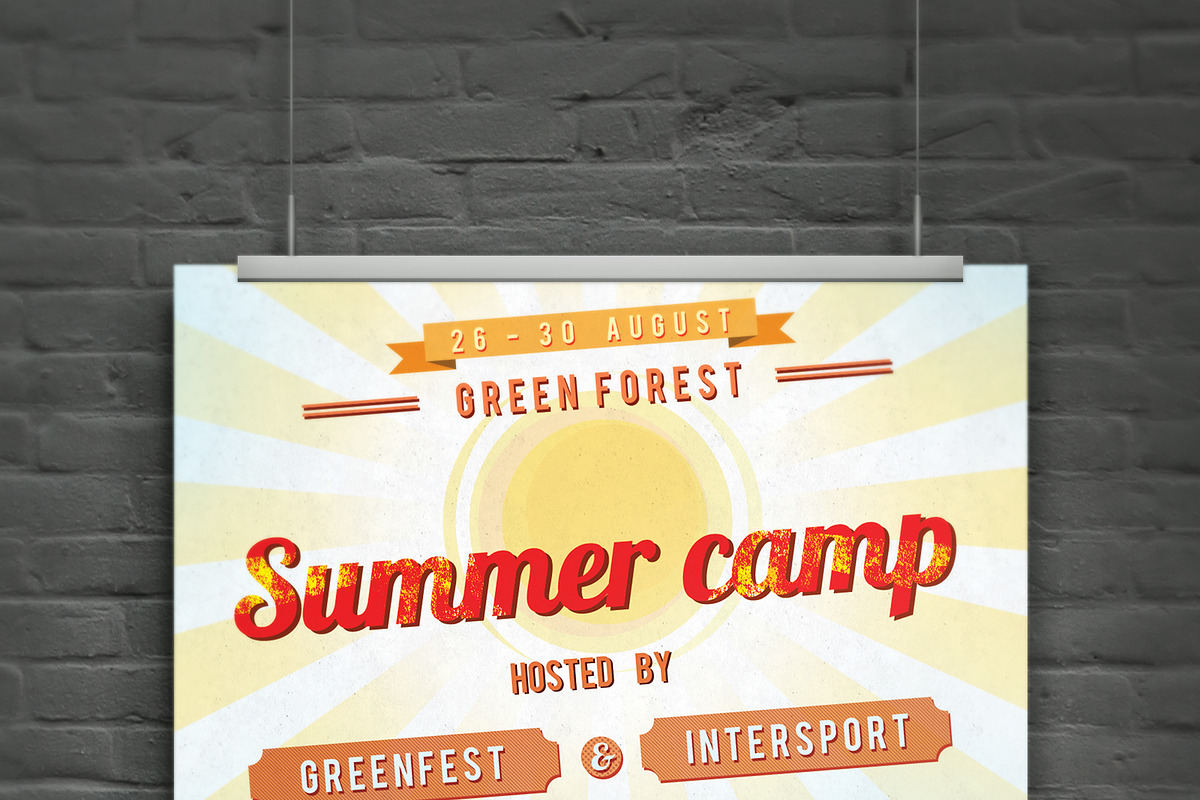 Retro Summer Camp Flyer, a Flyer Template by VectorBurn (Photo 5 of 5)