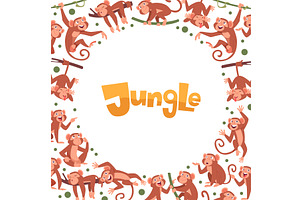 Monkey. cartoon wild animals in, an Animal Illustration by Onyx