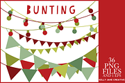 Christmas Lights & Bunting, a Decorative Illustration by Kelly Jane Creative (Thumbnail 1 of 2)