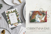 Christmas day flowers backgrounds, a Seasonal Illustration by Yuliya Derbisheva (Thumbnail 2 of 20)