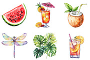 Hand Drawn Watercolor Summer Clipart, an Illustration by Designking (Thumbnail 2 of 5)