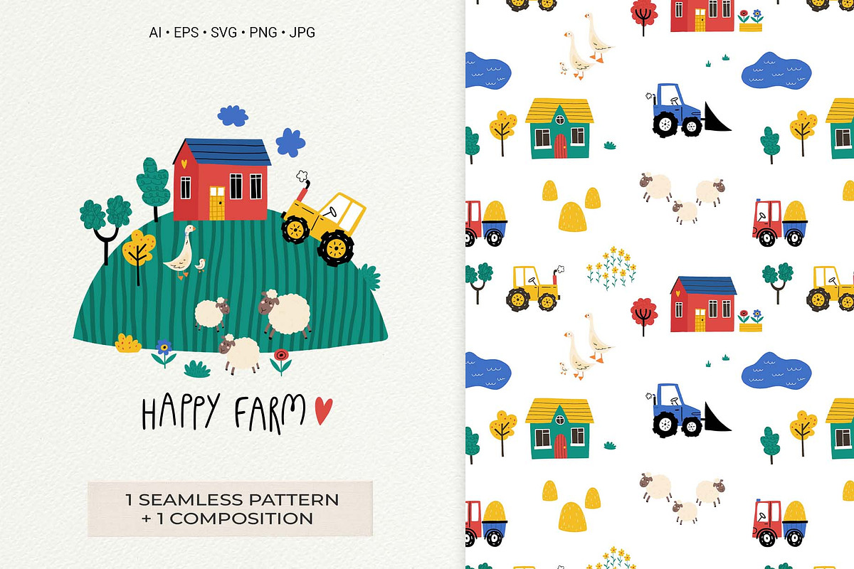 Kids Farm Pattern & Illustration, an Animal Illustration by Irina Ostapenko (Photo 1 of 5)