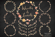 Antique Peach Vector Flower Wreaths, an Illustration by Amanda Ilkov (Thumbnail 2 of 3)